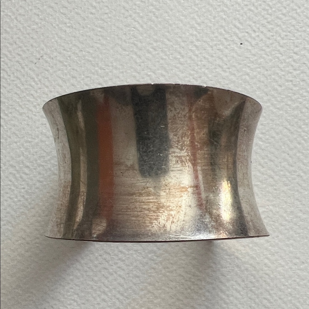 Wide Silver-Tone Cuff Bracelet - Curved Statement Bangle